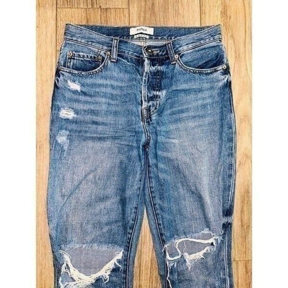 FP3 Pistola Jeans Womens Size 26 Relaxed Boyfriend Distressed - Picture 3 of 5